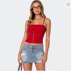 Editked Red Corset Top